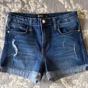 Just Black Women's Distressed Jean Shorts - Dark Blue